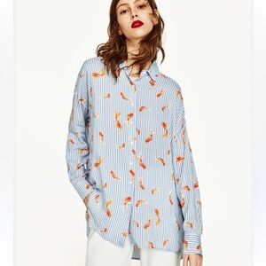 Zara goldfish striped blouse size XS